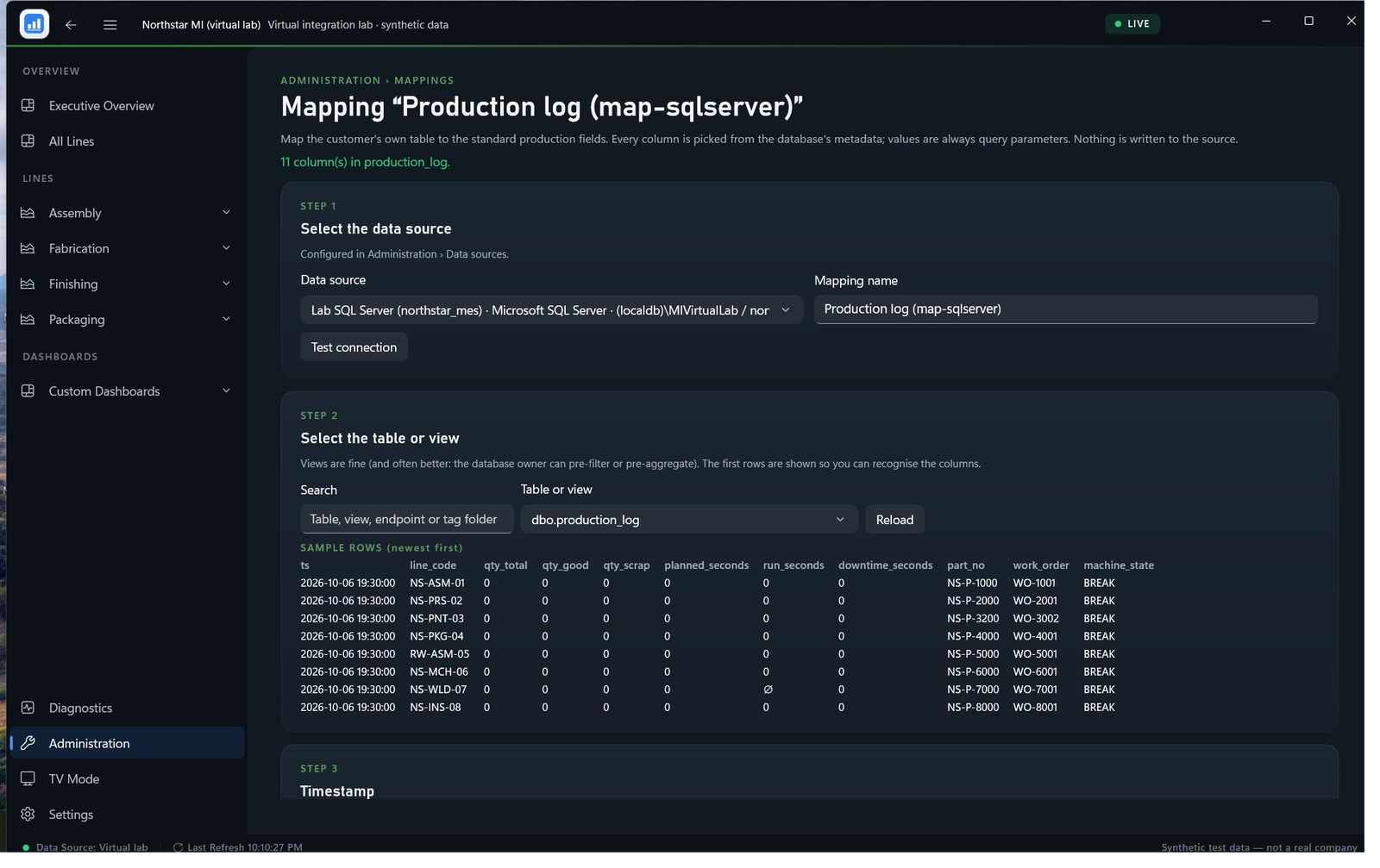 Field mapping editor